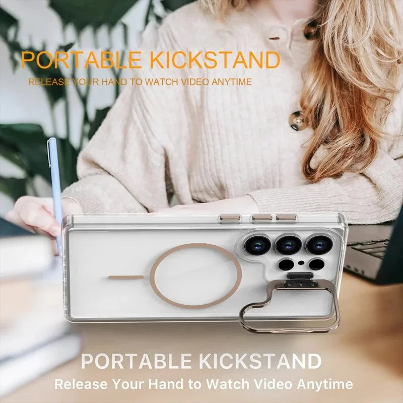 Clear MagSafe Magnetic Stand Case for Samsung
