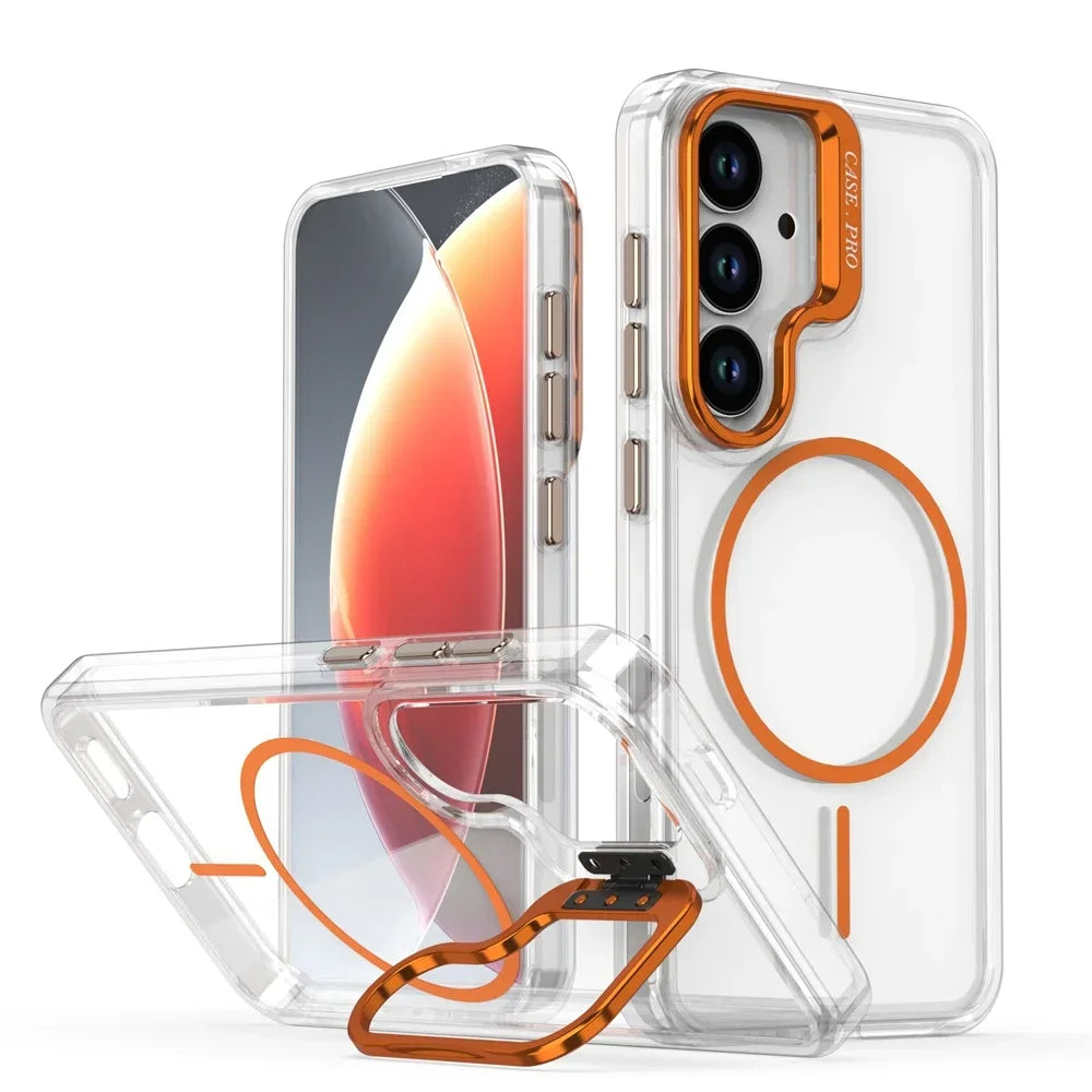 Clear MagSafe Magnetic Stand Case for Samsung