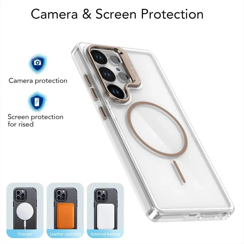 Clear MagSafe Magnetic Stand Case for Samsung