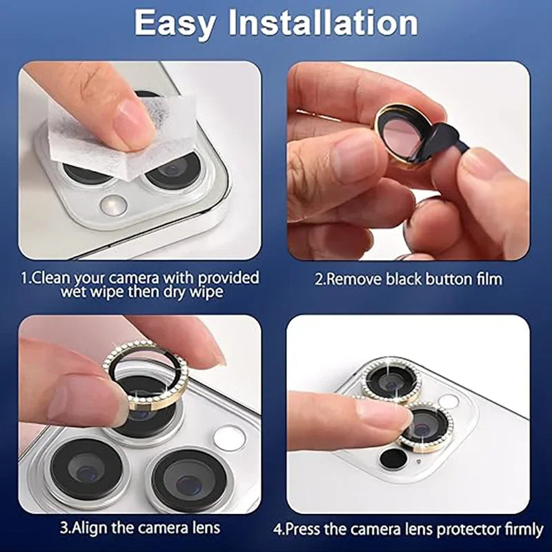 Glitter Tempered Glass Camera Lens Protector