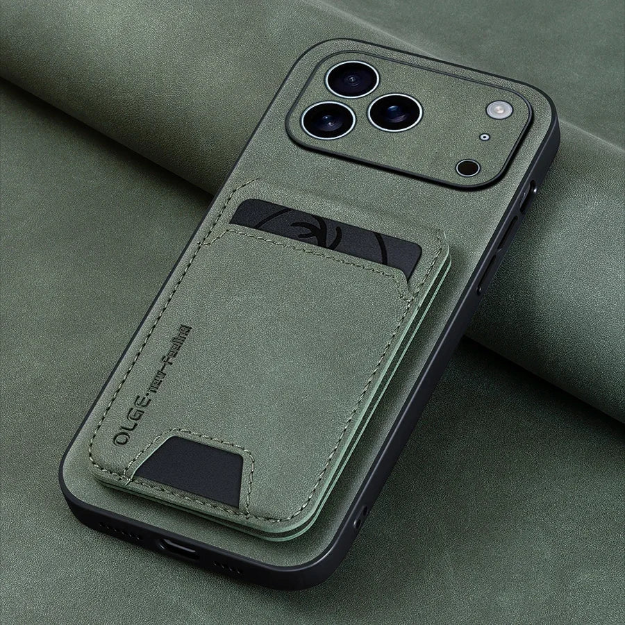 2-Piece Leather Card Holder Case for iPhone