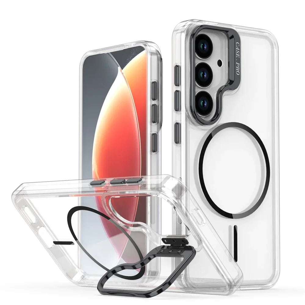 Clear MagSafe Magnetic Stand Case for Samsung