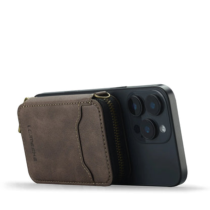 MagSafe Magnetic Zipper Leather Phone Wallet