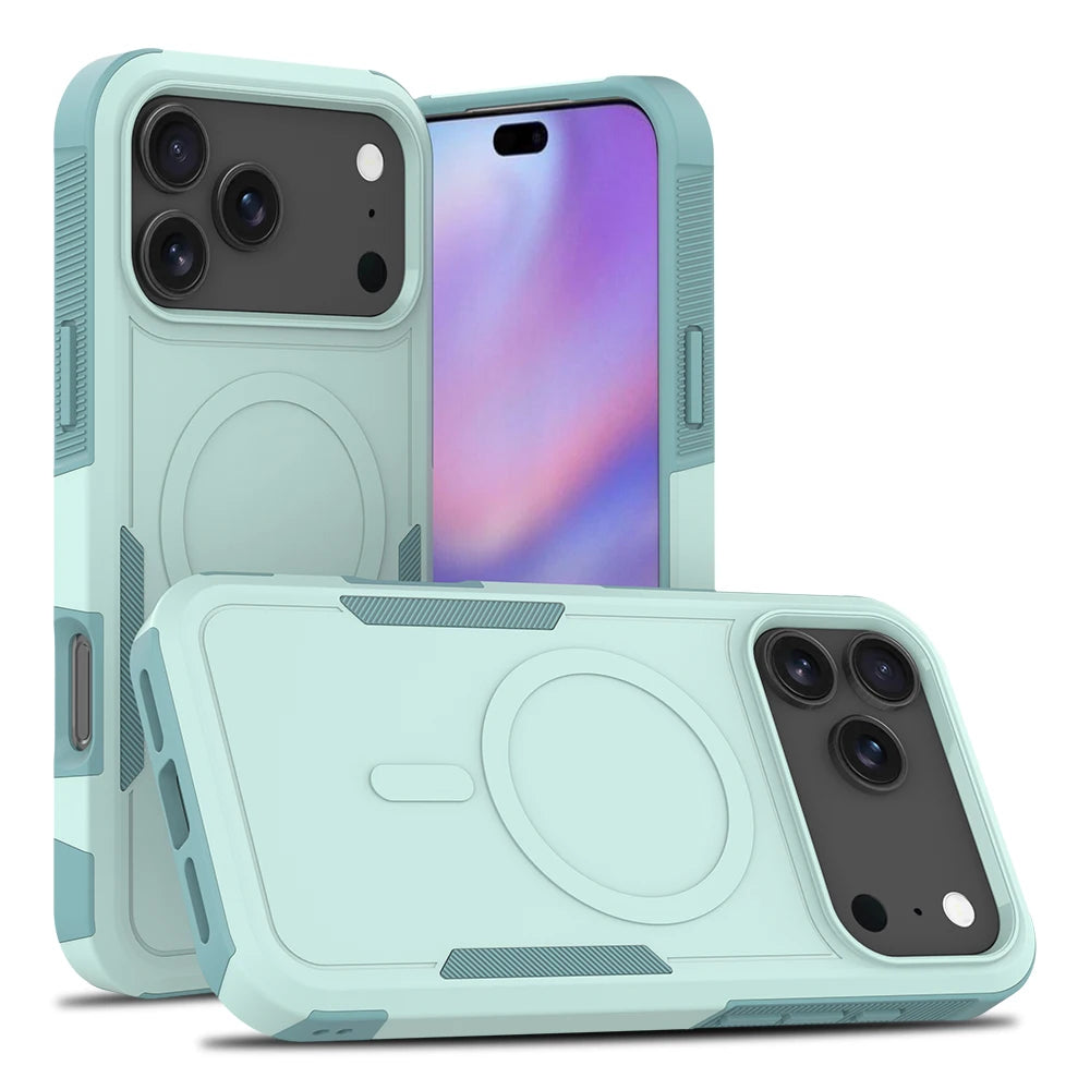 2-in-1 Heavy Armor Magnetic Charging Case for iPhone