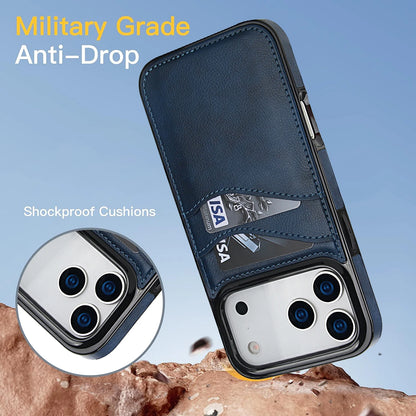 Luxury Vertical Card Slot Leather Wallet Case for iPhone