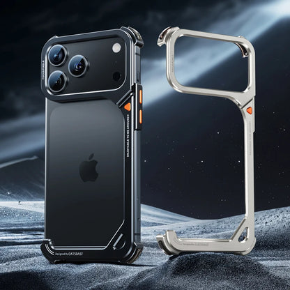 Frameless MagSafe Metal Bumper Case with Stand for iPhone