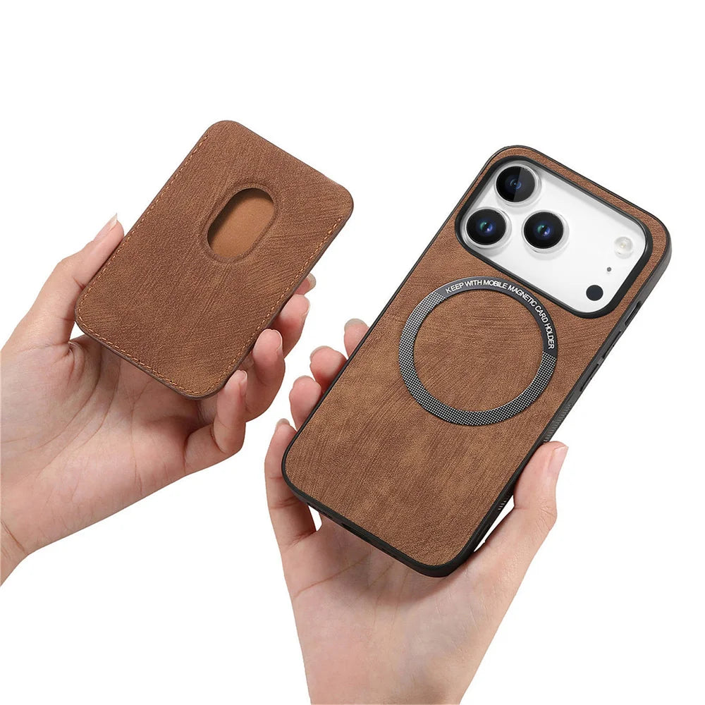 Detachable Magnetic Card Holder Case for iPhone