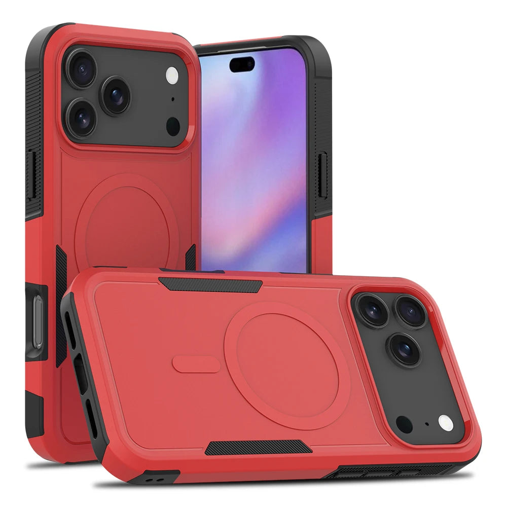 2-in-1 Heavy Armor Magnetic Charging Case for iPhone