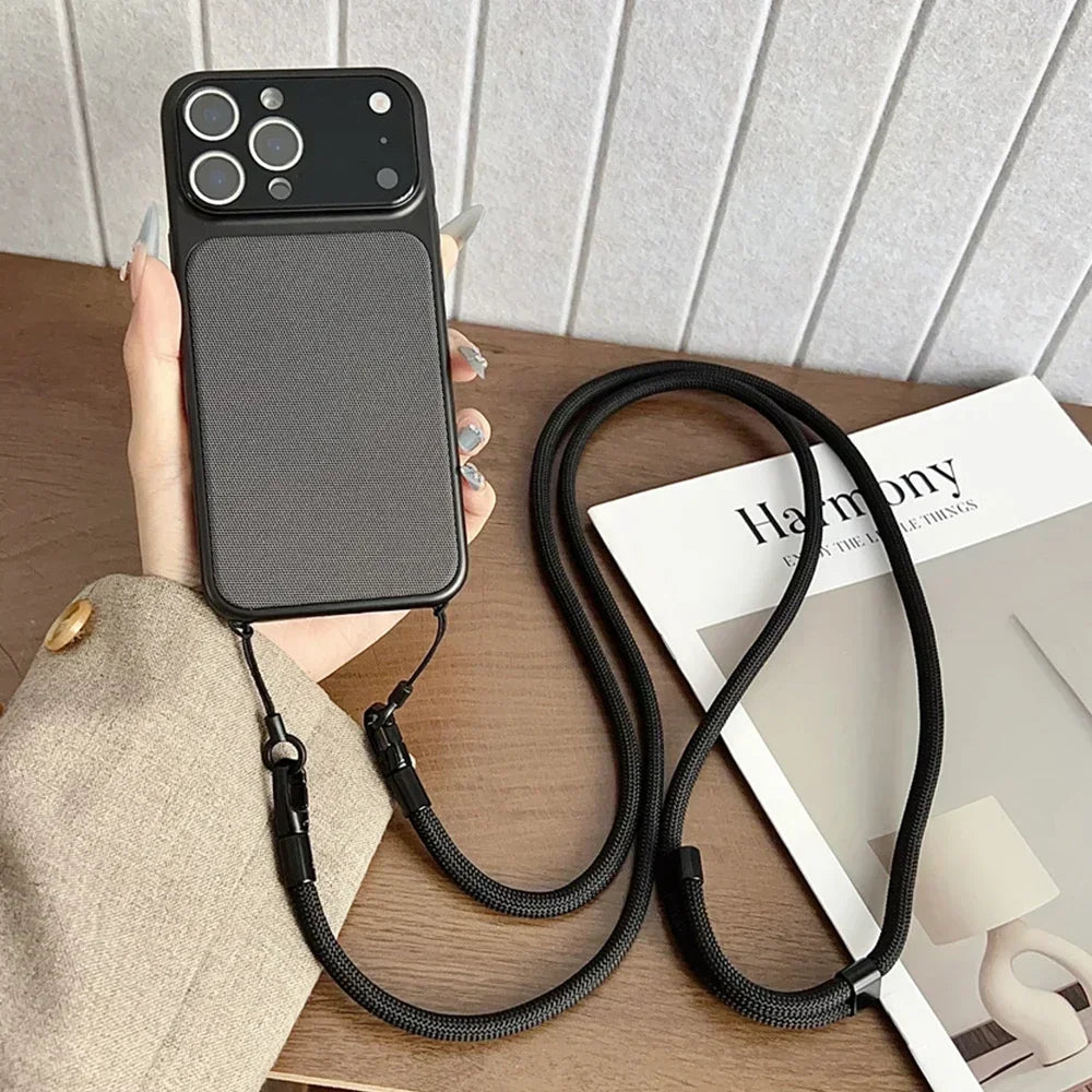 Woven Crossbody Strap Phone Case for iPhone