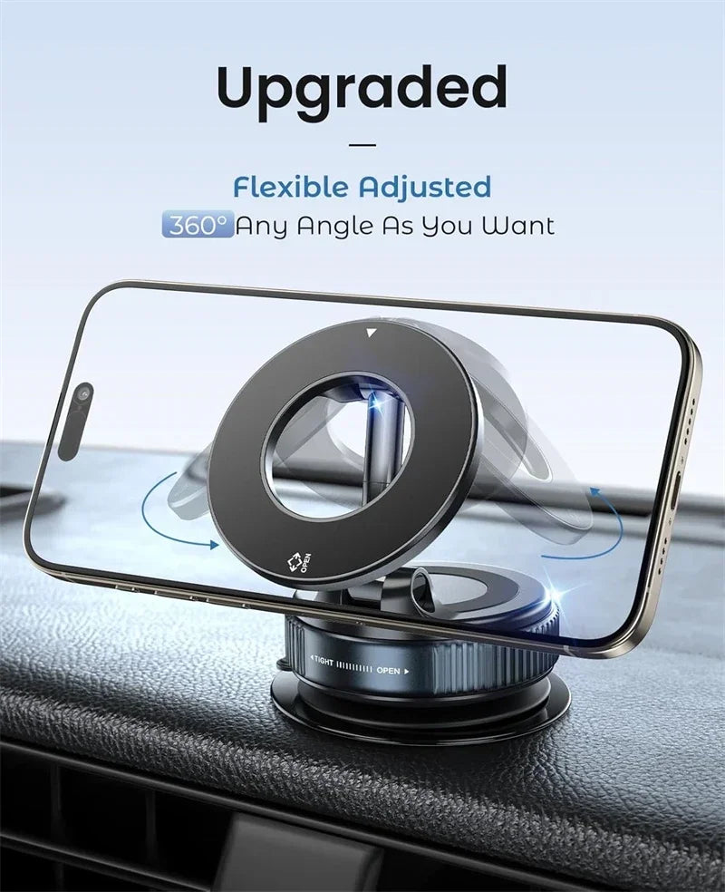 360° Magnetic Car Phone Mount with Vacuum Suction