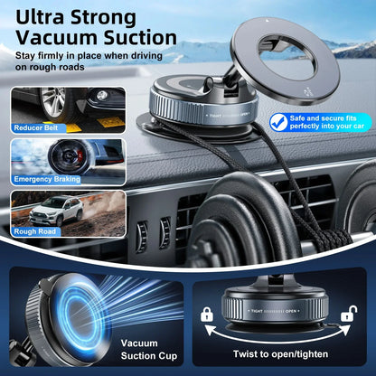 360° Magnetic Car Phone Mount with Vacuum Suction