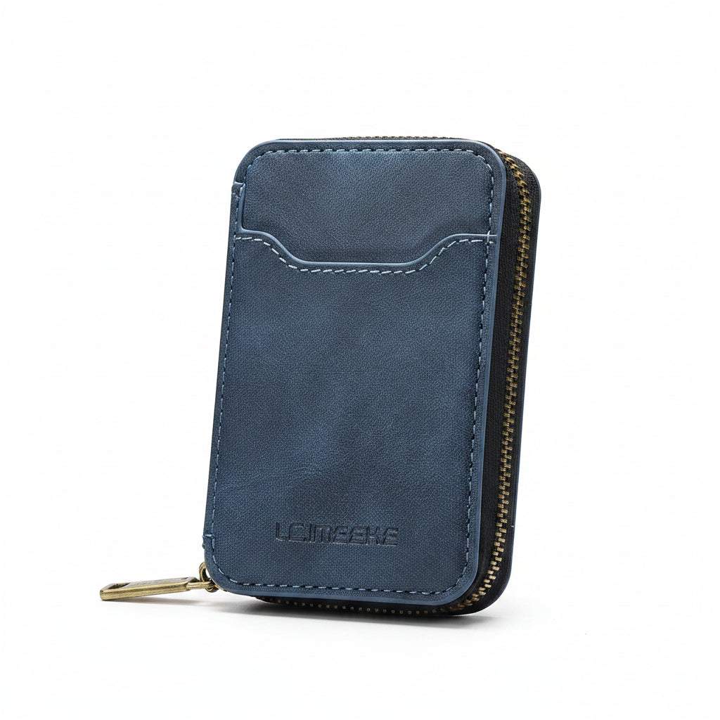 MagSafe Magnetic Zipper Leather Phone Wallet