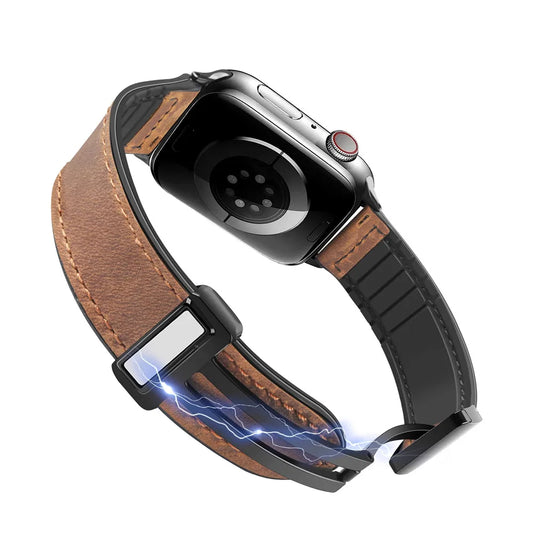 Leather & Silicone Magnetic Band for Apple Watch