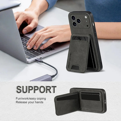 2-Piece Leather Card Holder Case for iPhone
