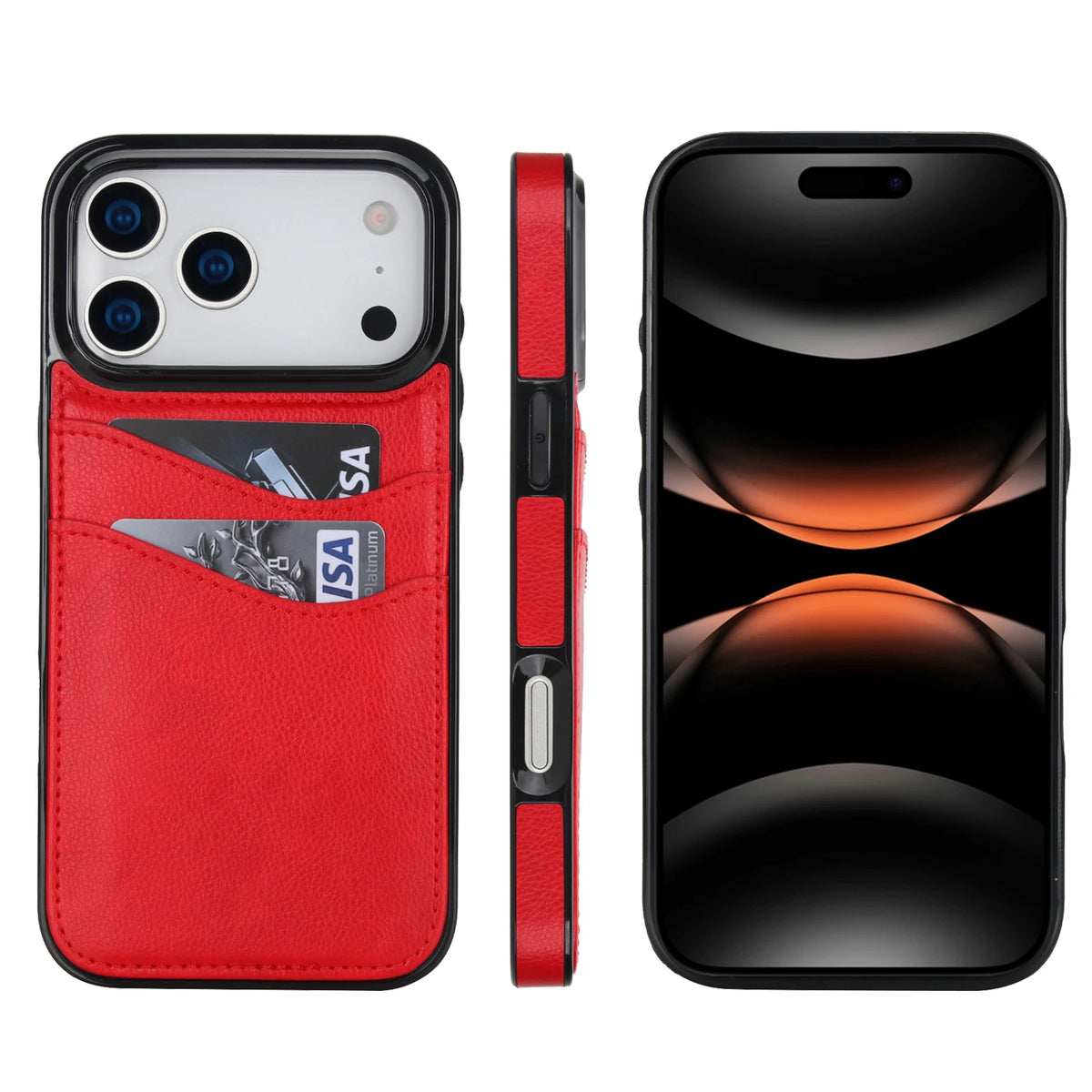 Luxury Vertical Card Slot Leather Wallet Case for iPhone