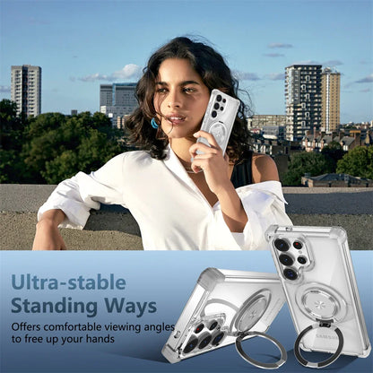 Transparent Magnetic Folding Stand Case for Samsung Galaxy