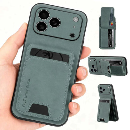 2-Piece Leather Card Holder Case for iPhone