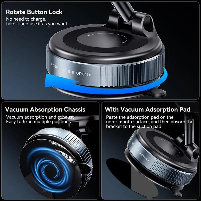 360° Magnetic Car Phone Mount with Vacuum Suction
