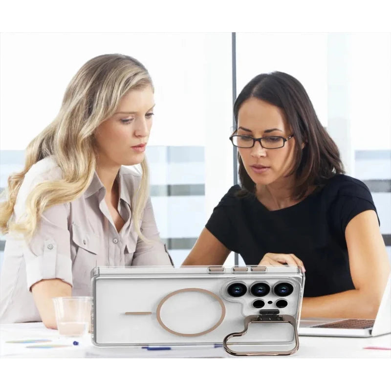 Clear MagSafe Magnetic Stand Case for Samsung