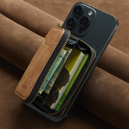 MagSafe Magnetic Zipper Leather Phone Wallet