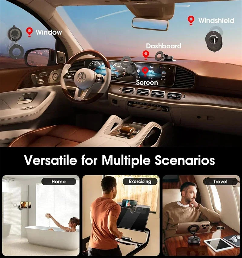 360° Magnetic Car Phone Mount with Vacuum Suction