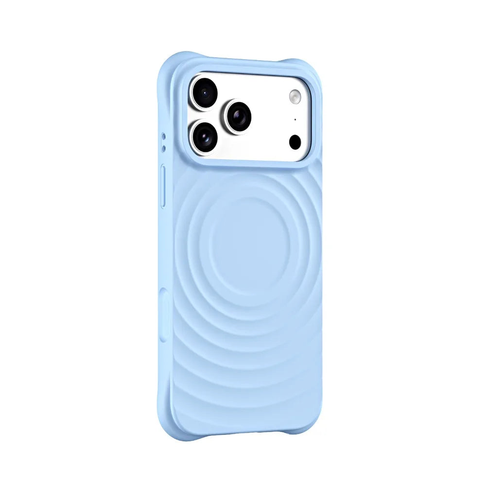 Wave Pattern MagSafe Liquid Silicone iPhone Case