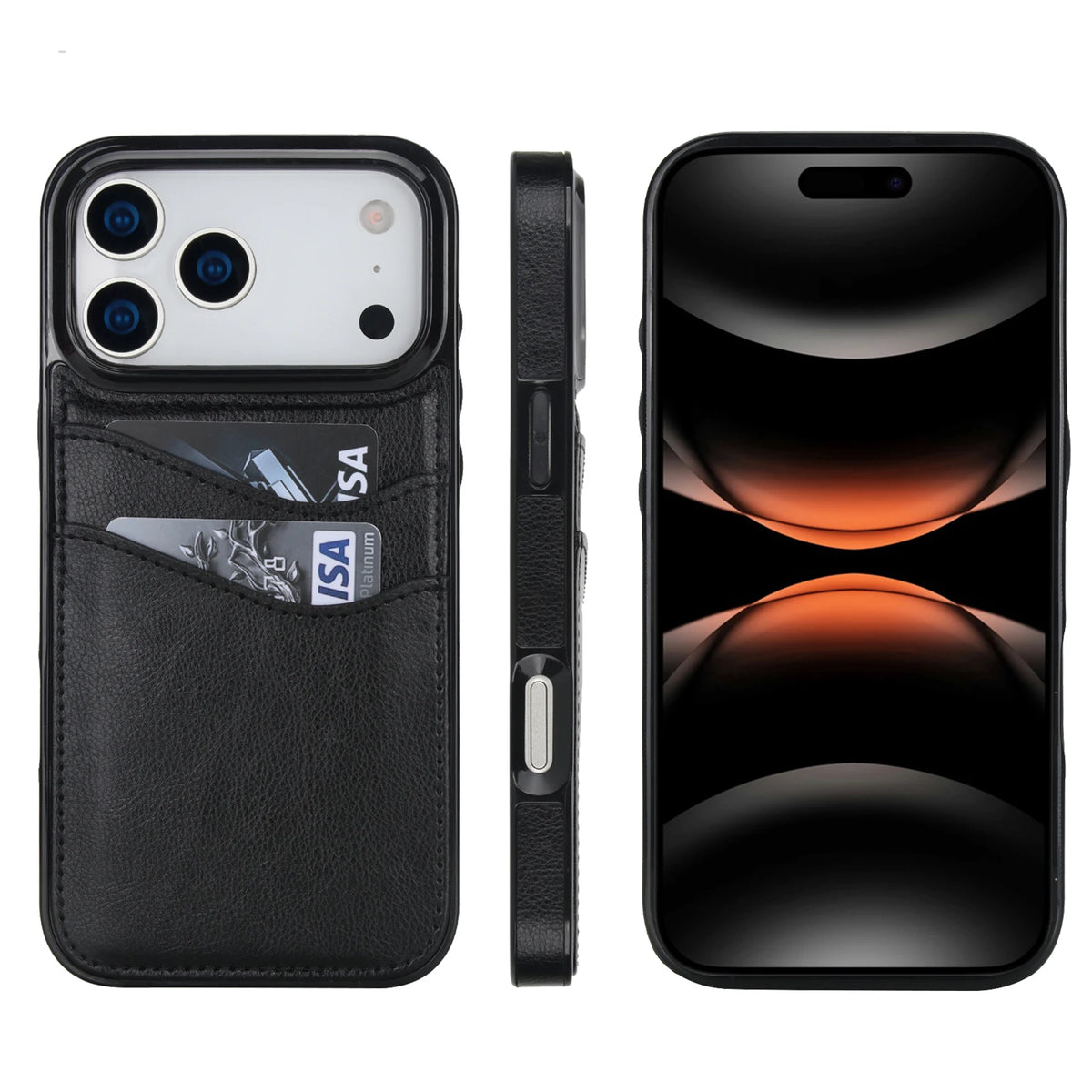 Luxury Vertical Card Slot Leather Wallet Case for iPhone