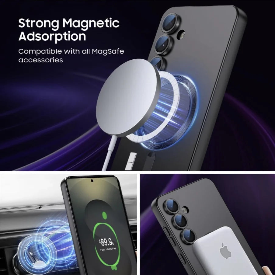 Matte Metallic Magnetic Case for Samsung Galaxy