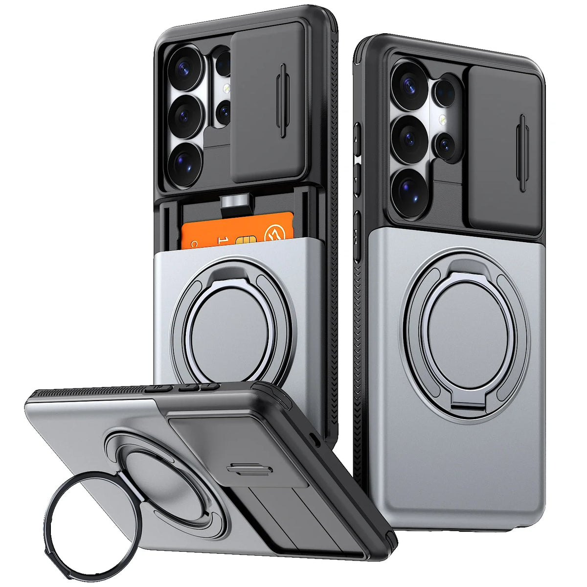 Armor Camera Protection Ring Holder Case for Samsung Galaxy
