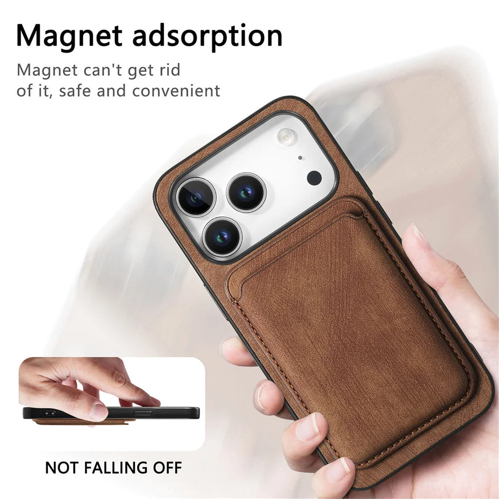 Detachable Magnetic Card Holder Case for iPhone