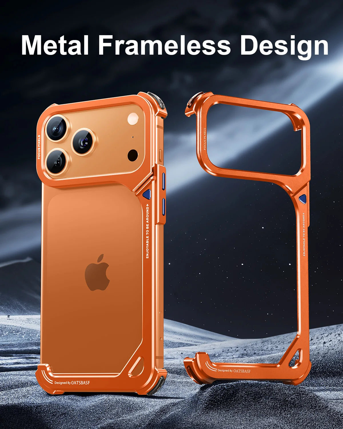 Frameless MagSafe Metal Bumper Case with Stand for iPhone