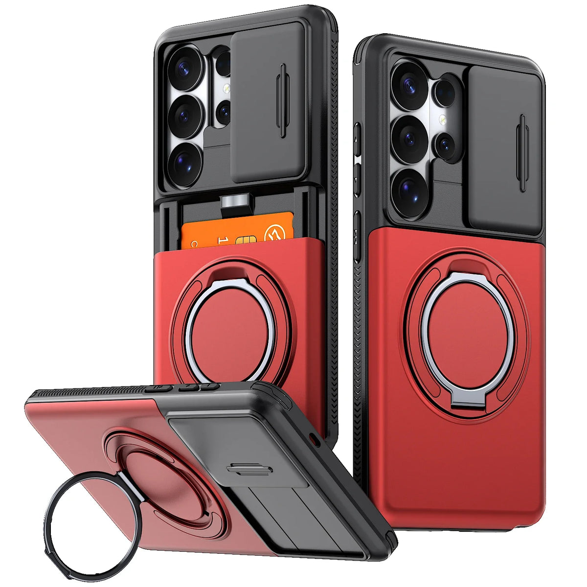 Armor Camera Protection Ring Holder Case for Samsung Galaxy