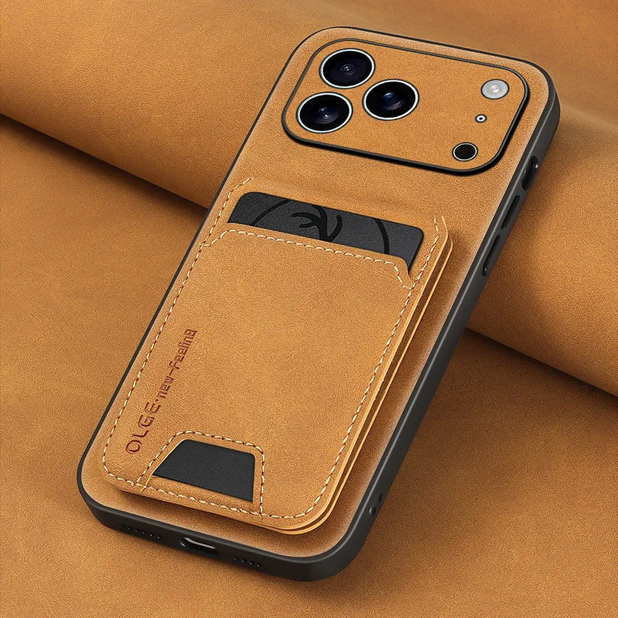 2-Piece Leather Card Holder Case for iPhone