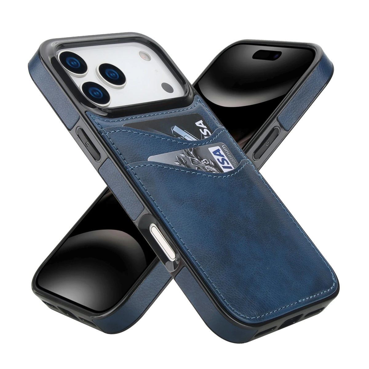 Luxury Vertical Card Slot Leather Wallet Case for iPhone