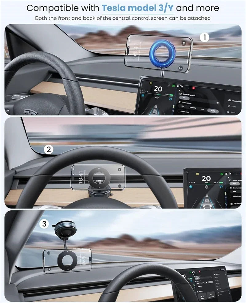 360° Magnetic Car Phone Mount with Vacuum Suction