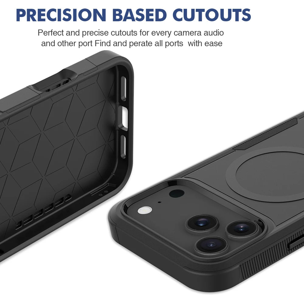 2-in-1 Heavy Armor Magnetic Charging Case for iPhone