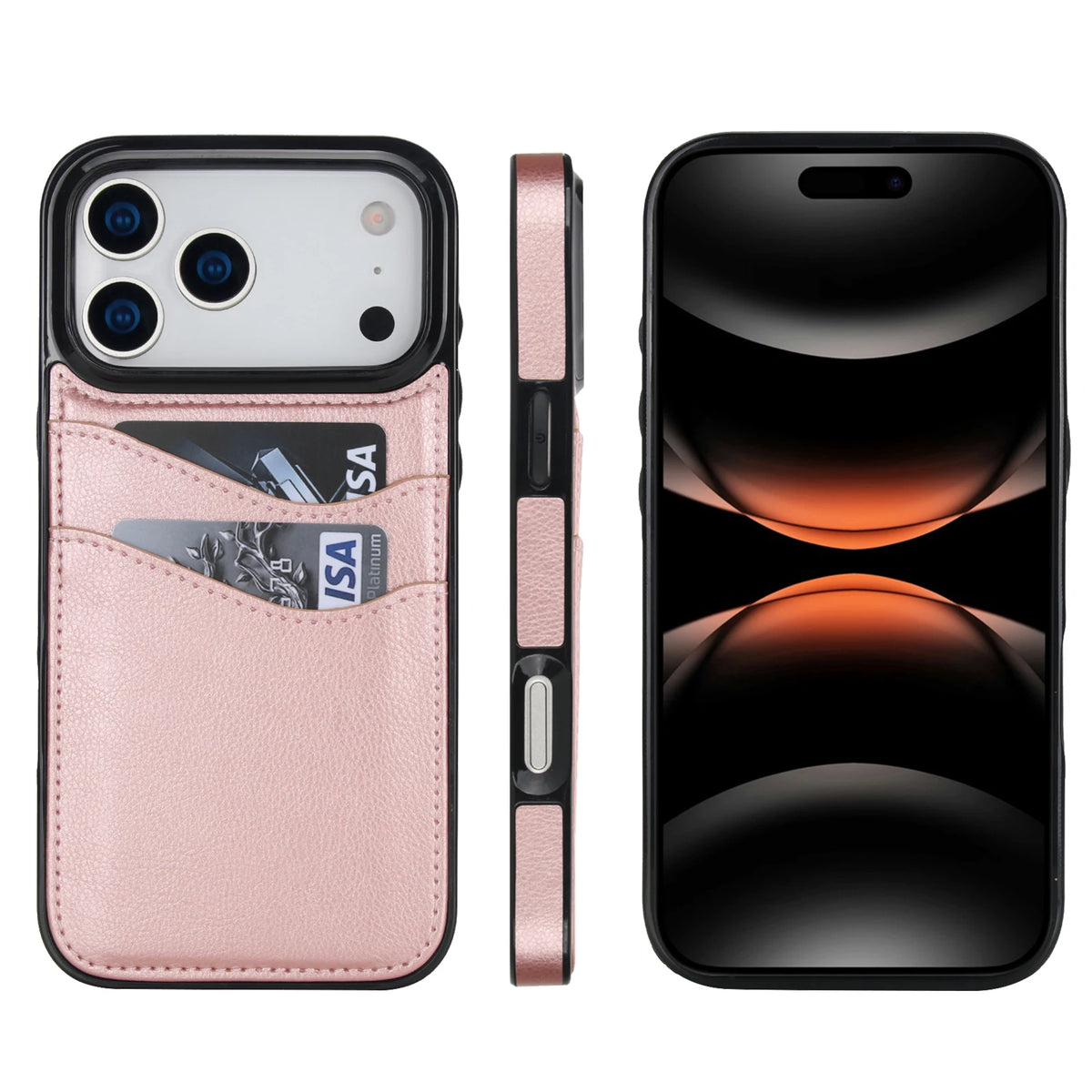 Luxury Vertical Card Slot Leather Wallet Case for iPhone