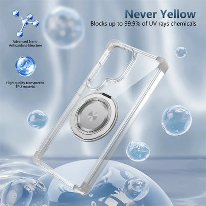 Transparent Magnetic Folding Stand Case for Samsung Galaxy