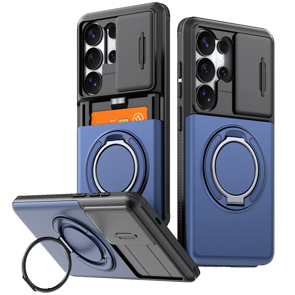 Armor Camera Protection Ring Holder Case for Samsung Galaxy