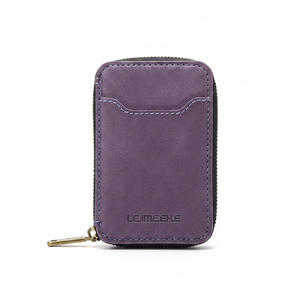 MagSafe Magnetic Zipper Leather Phone Wallet