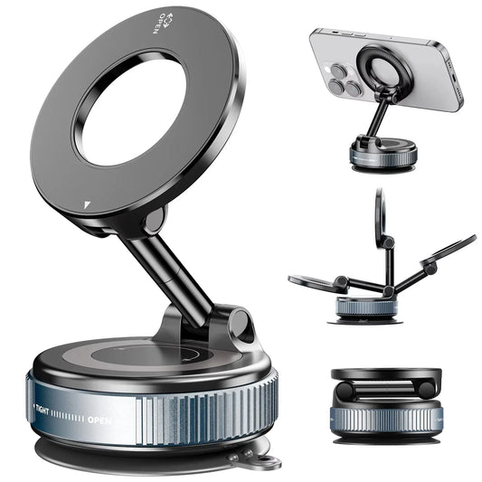 360° Magnetic Car Phone Mount with Vacuum Suction