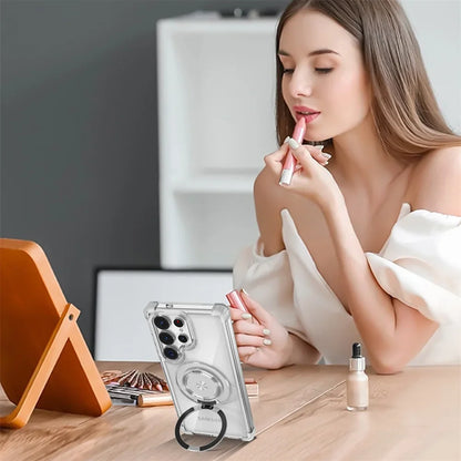 Transparent Magnetic Folding Stand Case for Samsung Galaxy
