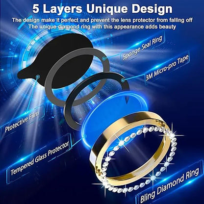 Glitter Tempered Glass Camera Lens Protector