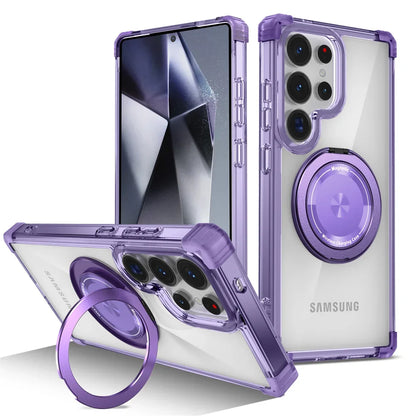 Transparent Magnetic Folding Stand Case for Samsung Galaxy