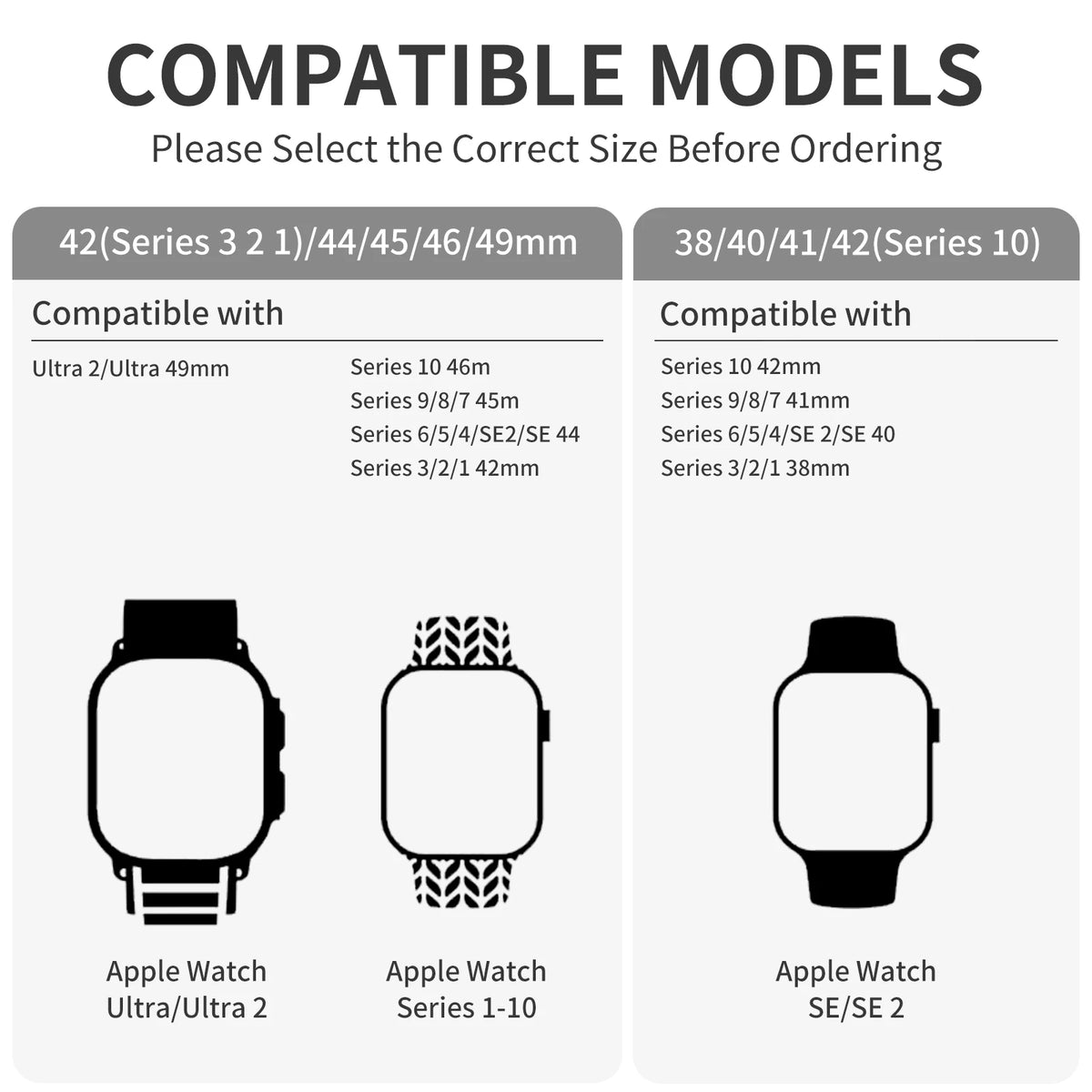 2-Pack Silicone Sport Bands for Apple Watch