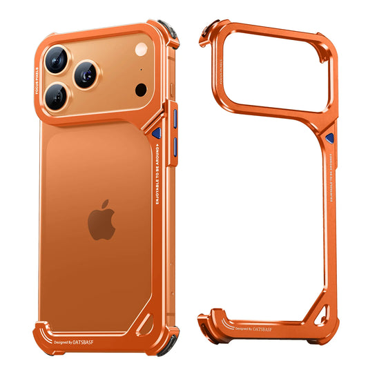 Frameless MagSafe Metal Bumper Case with Stand for iPhone