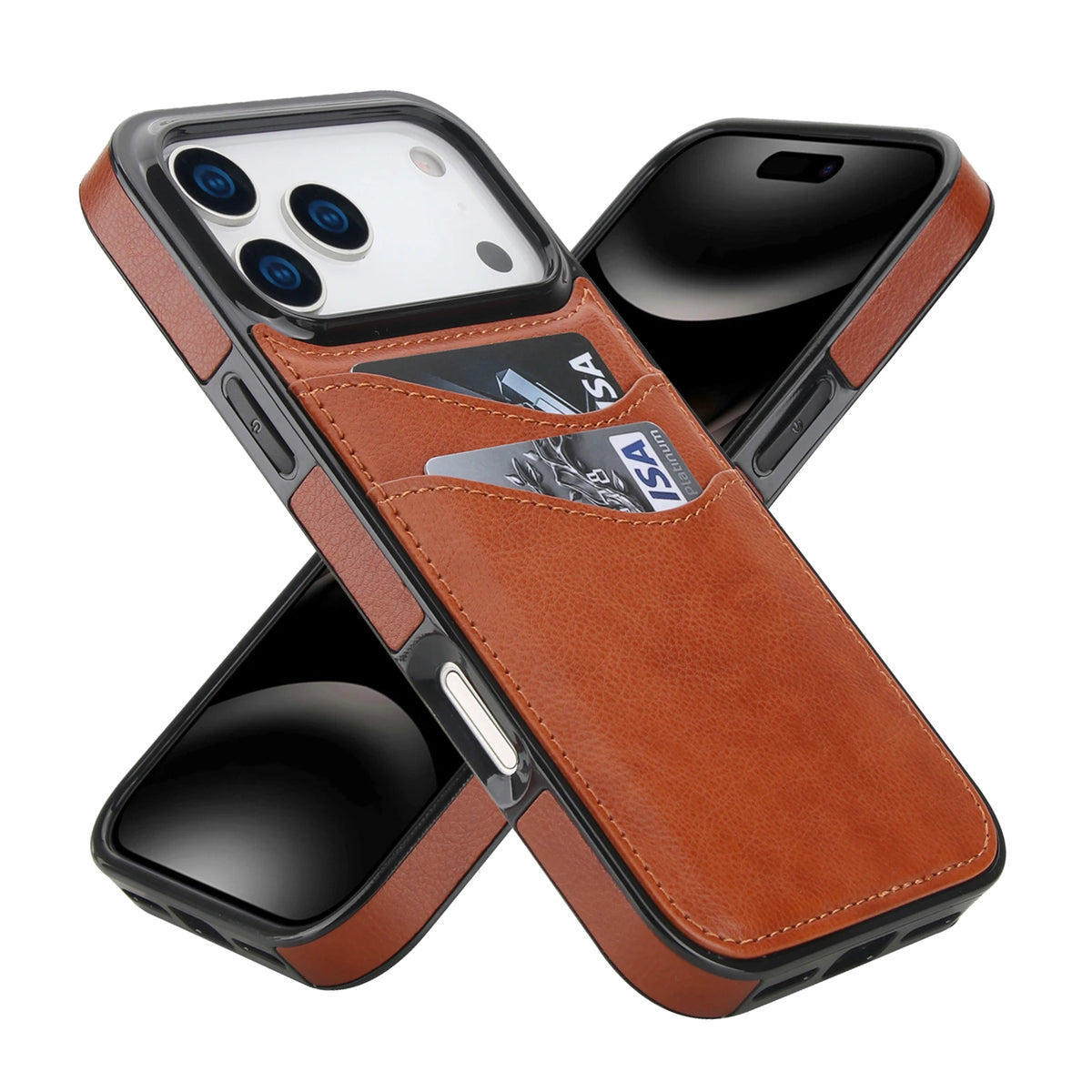 Luxury Vertical Card Slot Leather Wallet Case for iPhone