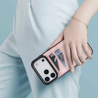 Luxury Vertical Card Slot Leather Wallet Case for iPhone
