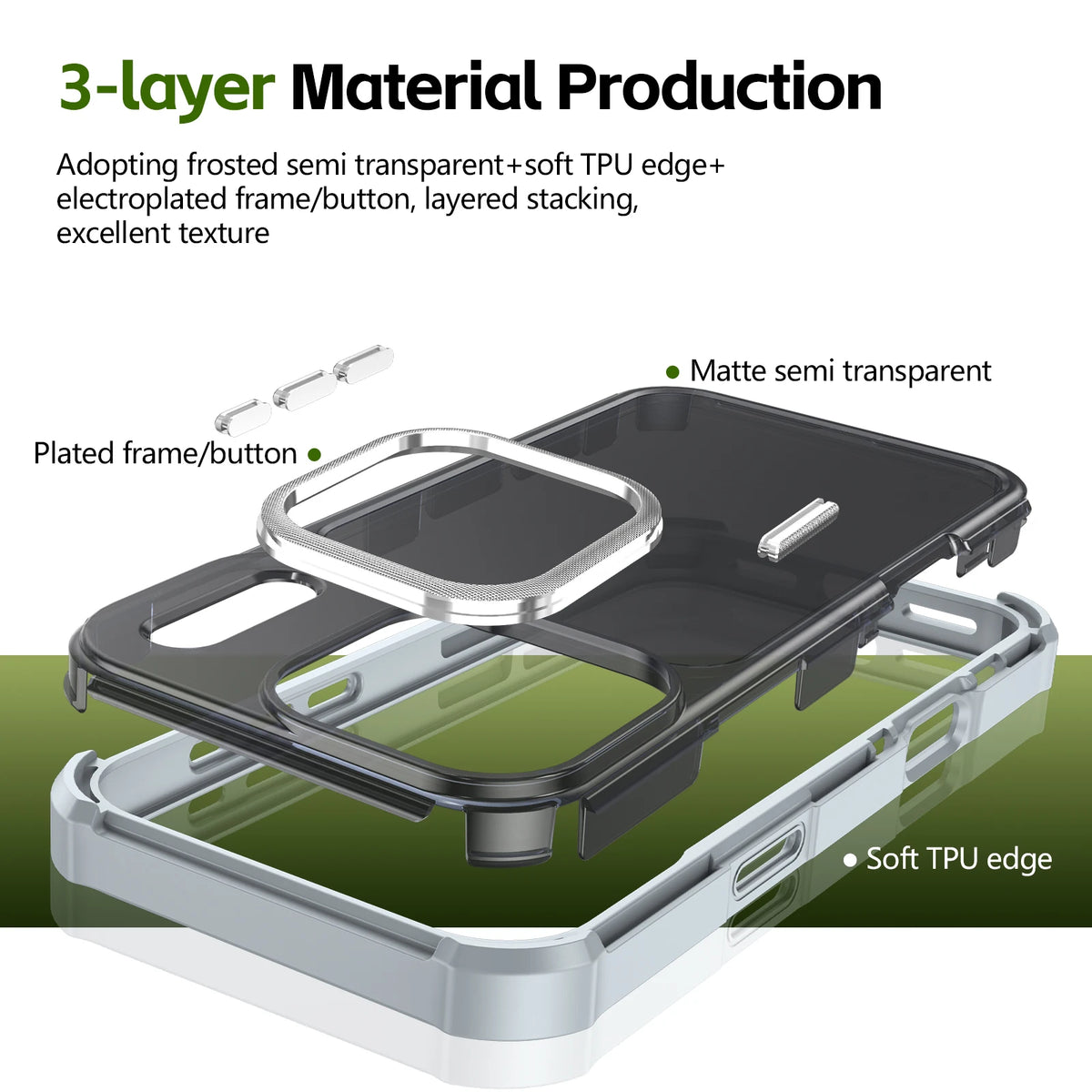 Clear Matte MagSafe Armor iPhone Case