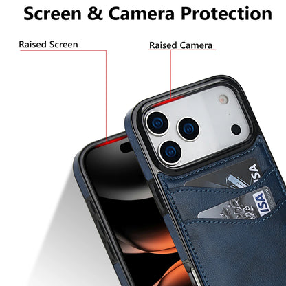 Luxury Vertical Card Slot Leather Wallet Case for iPhone